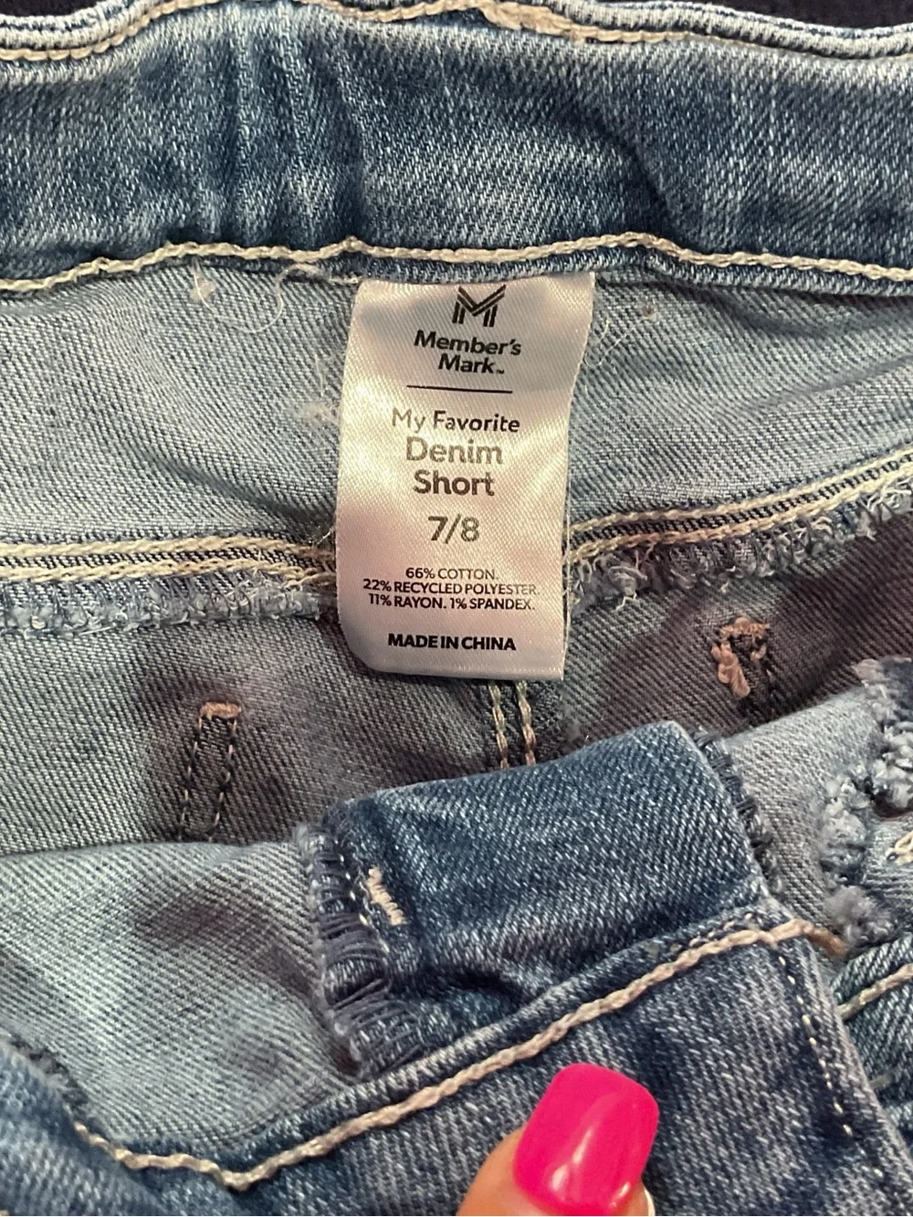 Member's Mark Girls Light Blue Denim Shorts Size 7 Like New